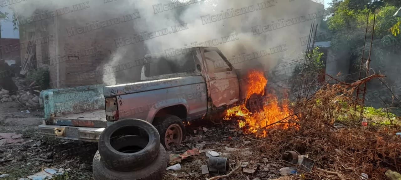 ¡fuego descontrolado arrasó camioneta!