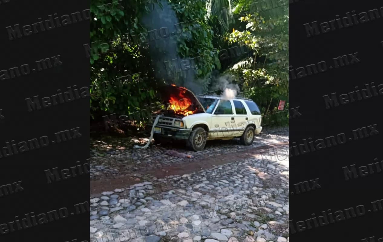 ¡se achicharró una camioneta!