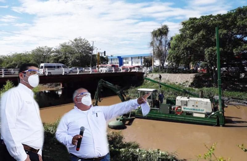 Tepic. Avanzan trabajos de desazolve en el Río Mololoa