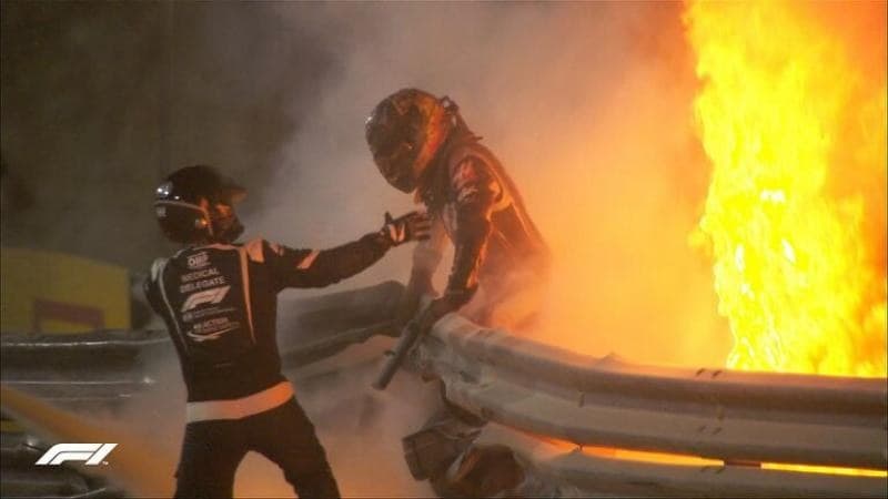 Terrorífico Accidente de Grosjean con un final milagroso