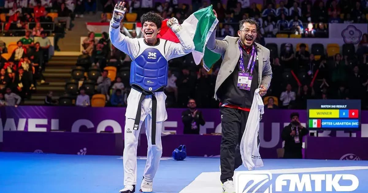 Guillermo Cortés conquista oro mundial juvenil de Taekwondo para México