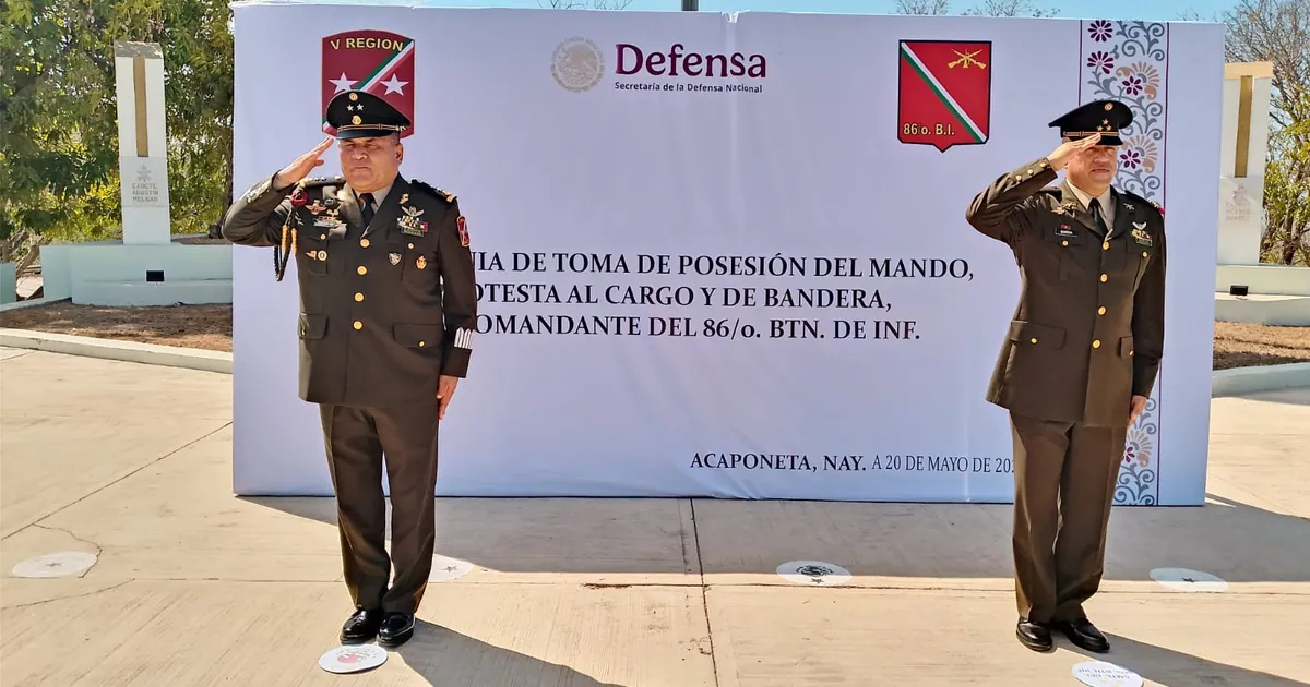 Mauricio García Rivera asume mando del 86 Batallón de Infantería en Acaponeta