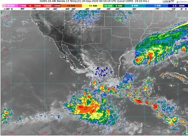 México. Prevén lluvias intensas esta noche en Nayarit, Chiapas, Tabasco y Veracruz
