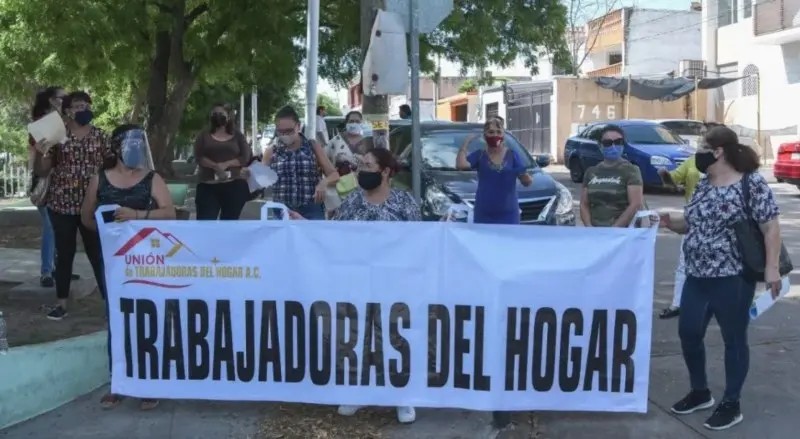Culiacán. Trabajadoras del hogar protestan afuera del SAT