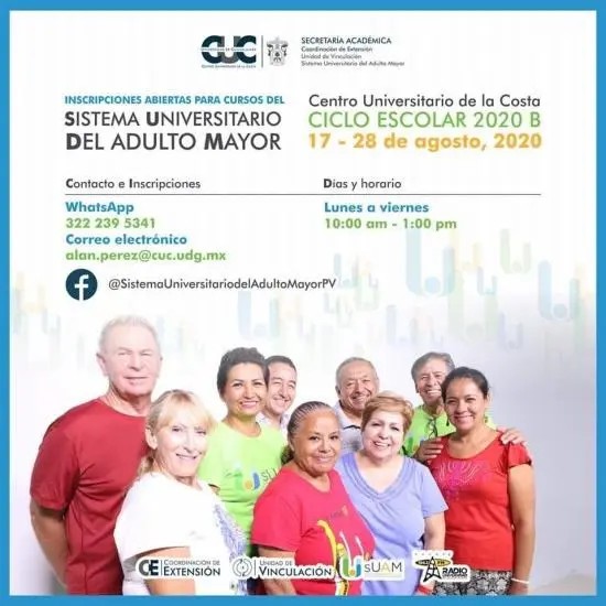 Centro Universitario de la Costa Abre Cursos en Línea Para Adultos Mayores