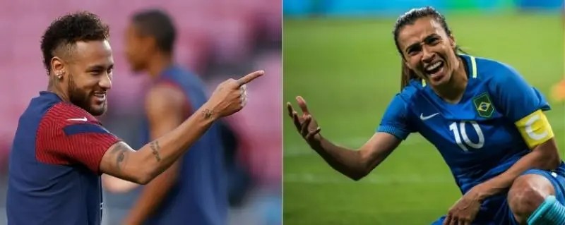 Histórico: Brasil pagará igual a Neymar que a Marta