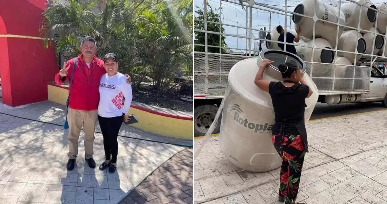 Realizan entrega de tinacos para familias de Compostela