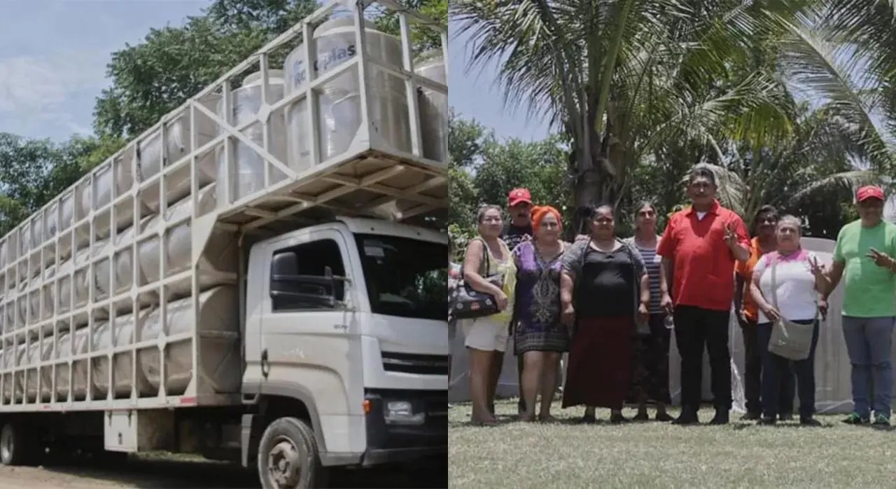 Benefician a 50 familias con apoyo social de tinacos