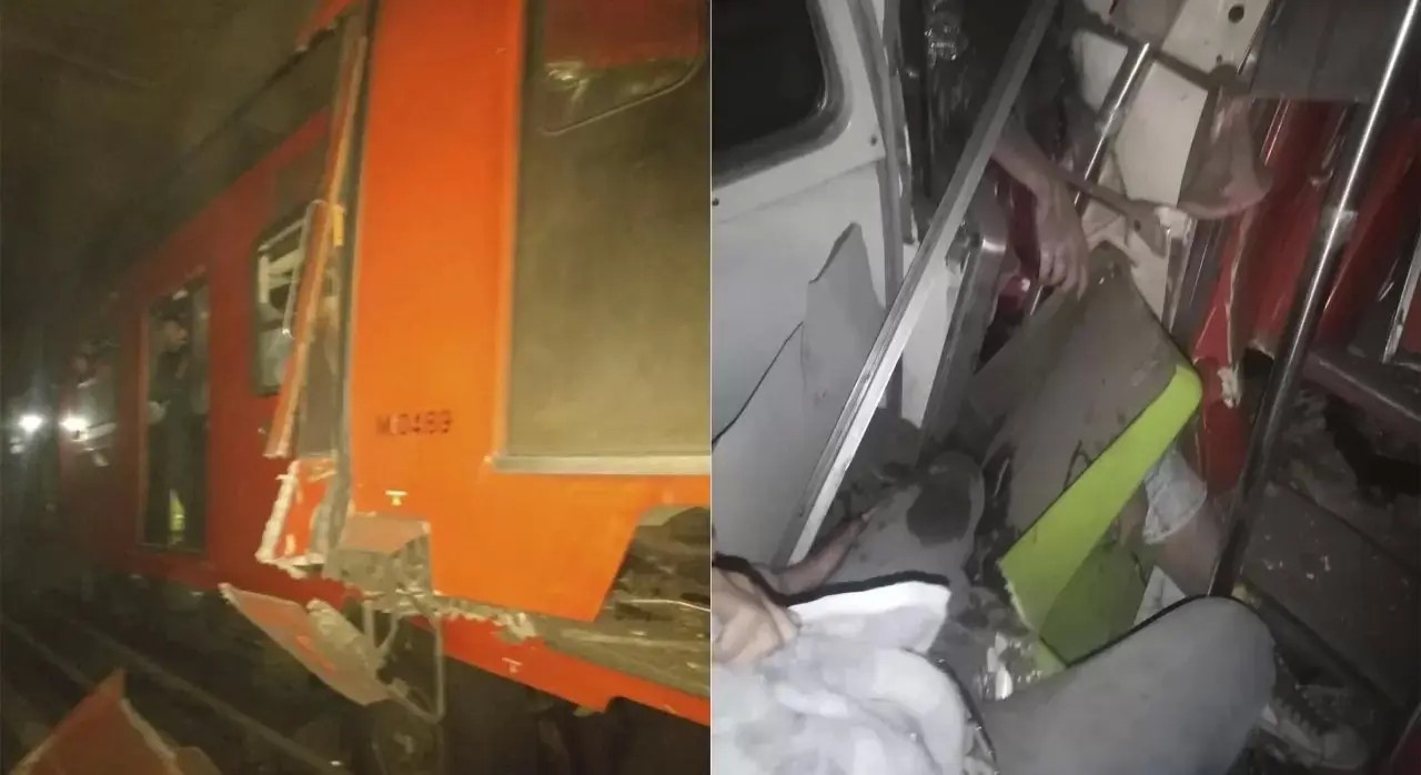 Una persona fallecida y 16 lesionados tras fuerte choque de trenes en el Metro de la CDMX.