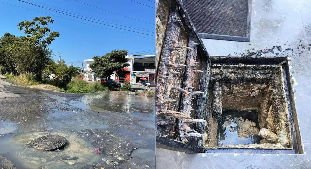 Colapsa drenaje con las grasas de comercios en Tepic