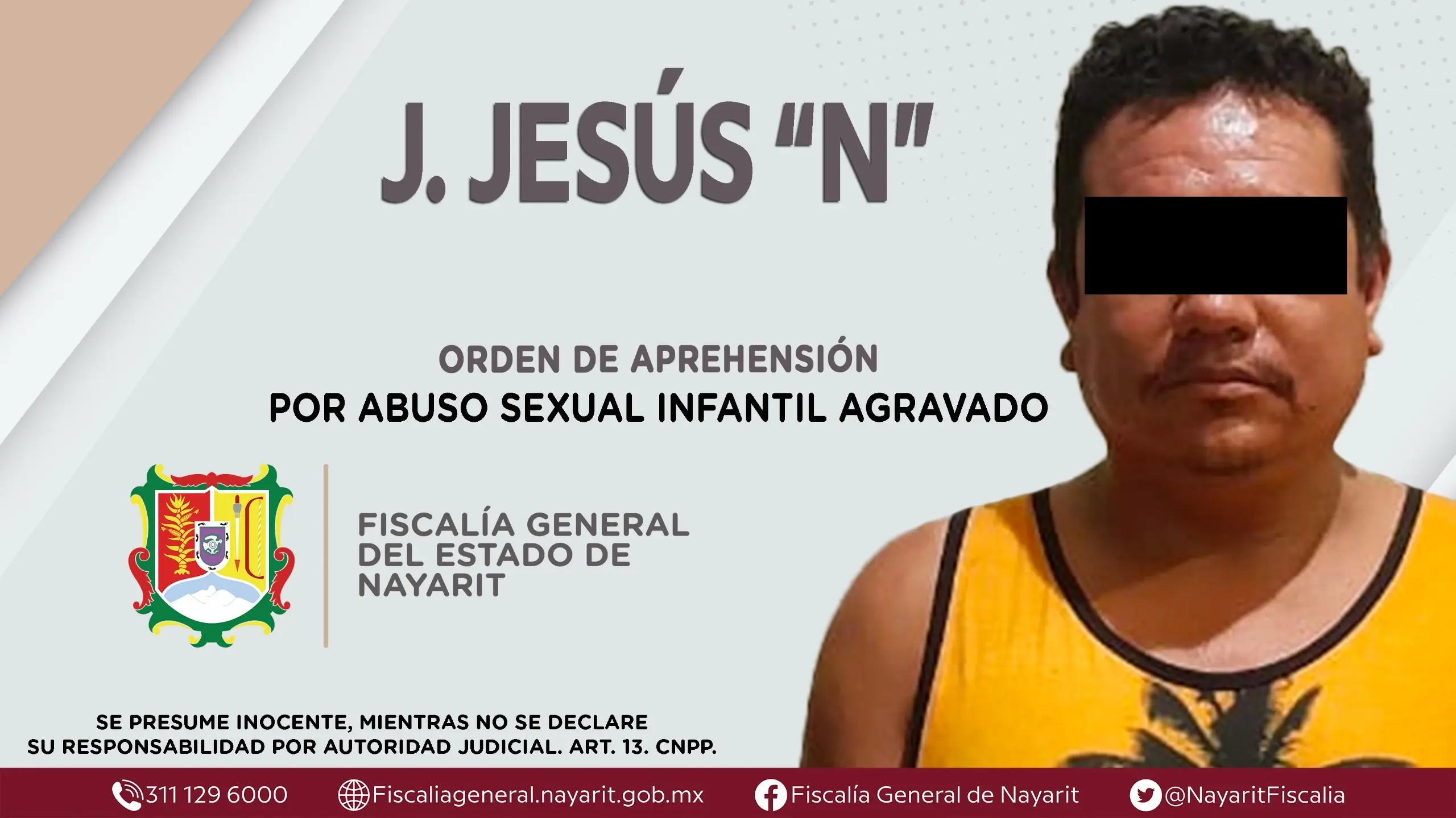 Aprehendido presunto responsable de abuso sexual infantil agravado