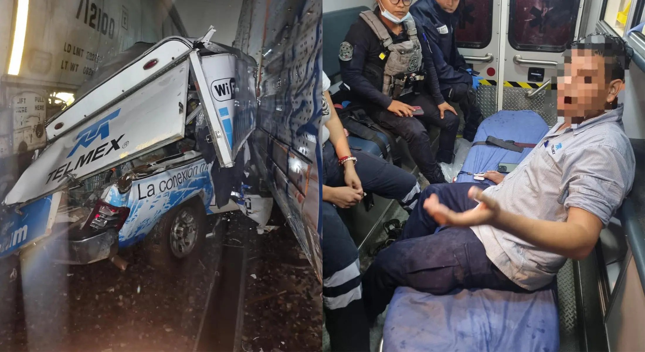 Quiere ganarle al tren y terminan haciéndole sandwich