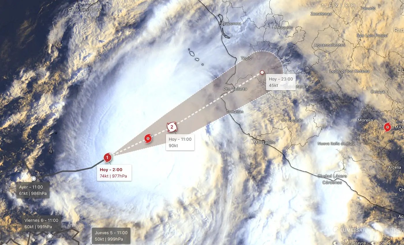 Huracán Lidia ya es categoría 4; Tocará tierra esta noche