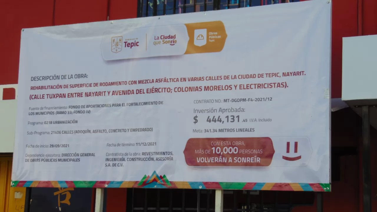 Beneficiará nueva obra vial a más de 10 mil familias tepicenses