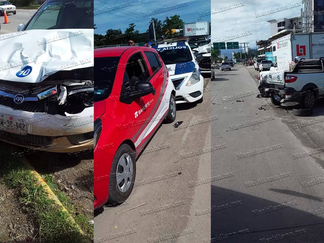 ¡aparatoso choque en el boulevard riviera nayarit!