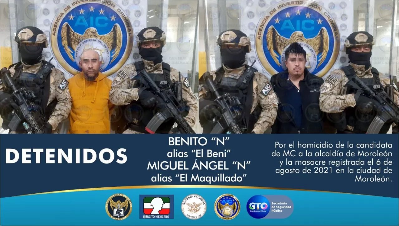 Caen dos presuntos homicidas de candidata de MC en Guanajuato