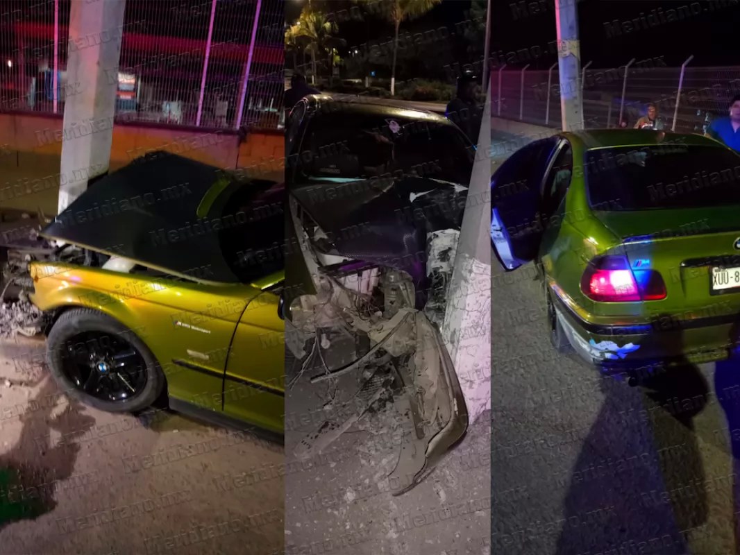 Destrozó su BMW tras choque en Vallarta