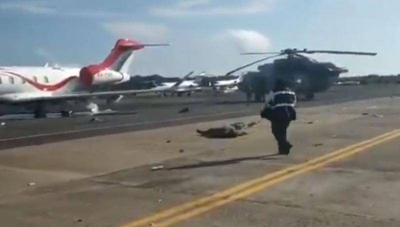 Tabasco. Helicóptero de la Secretaría de Marina se desploma en aeropuerto