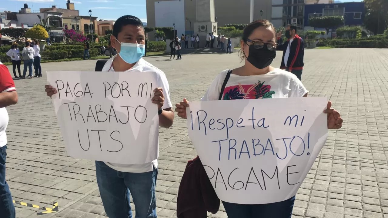 Trabajadores de la UT se manifiestan por falta de salarios
